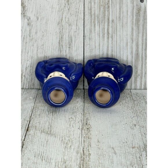 Vintage Set of 2 Miniature Bud Vases Candle Holders Little Mustached Men - Picture 5 of 6